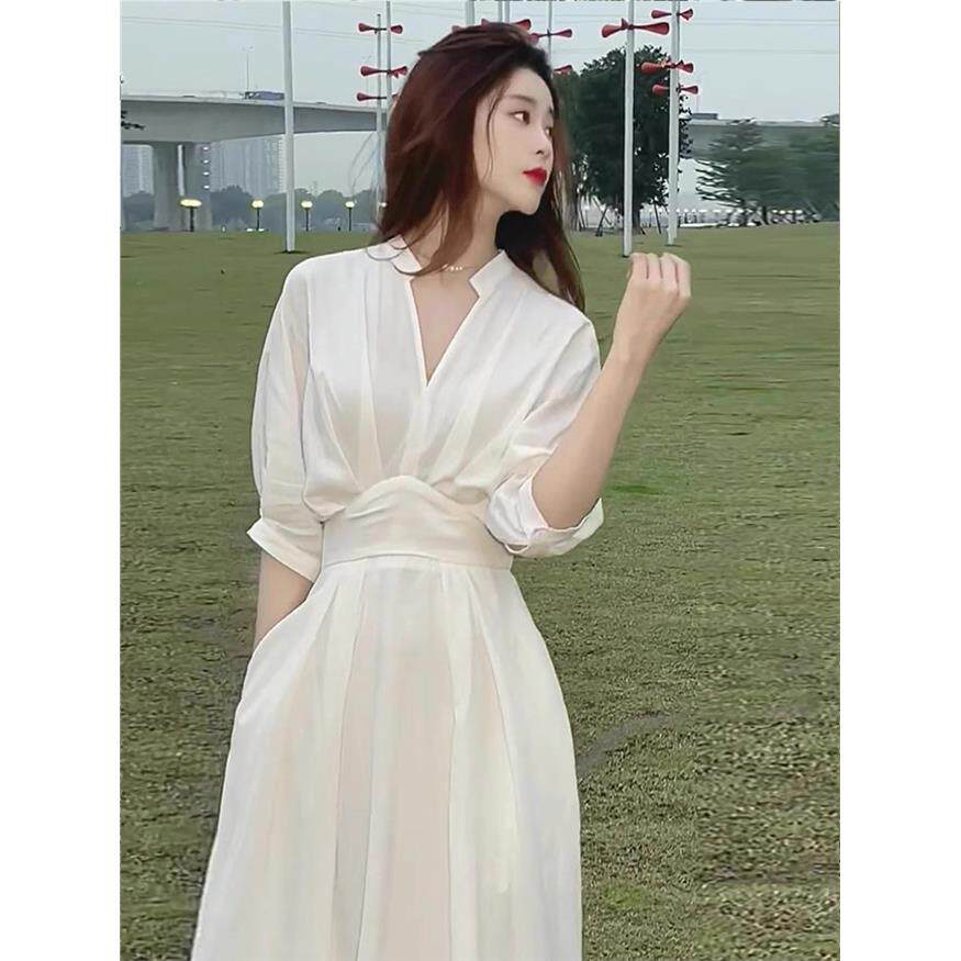 白色连衣裙2025新款女夏
