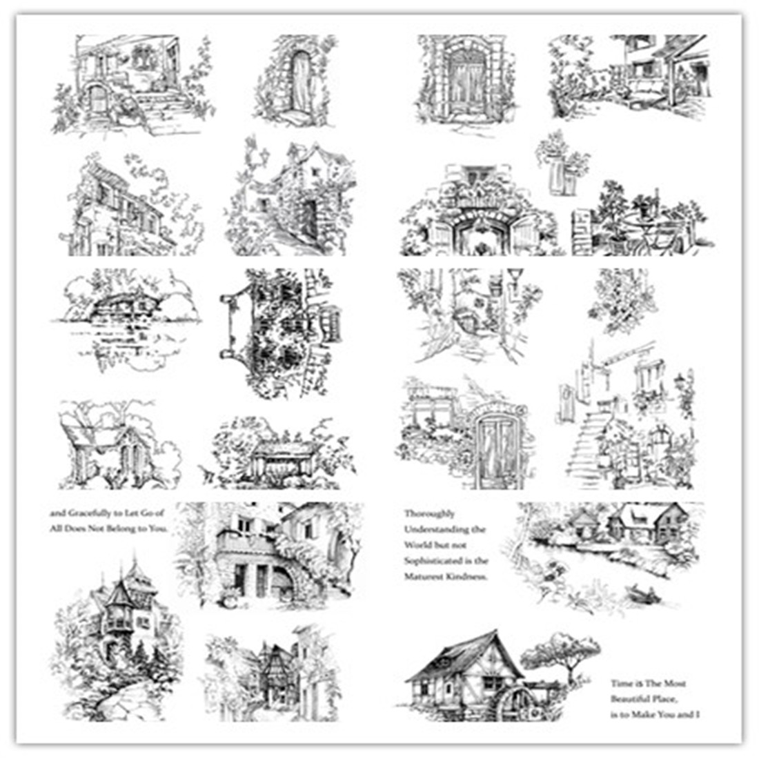 手账 树屋系列透明印章图章橡皮硅胶DIY相册贺卡制作图章