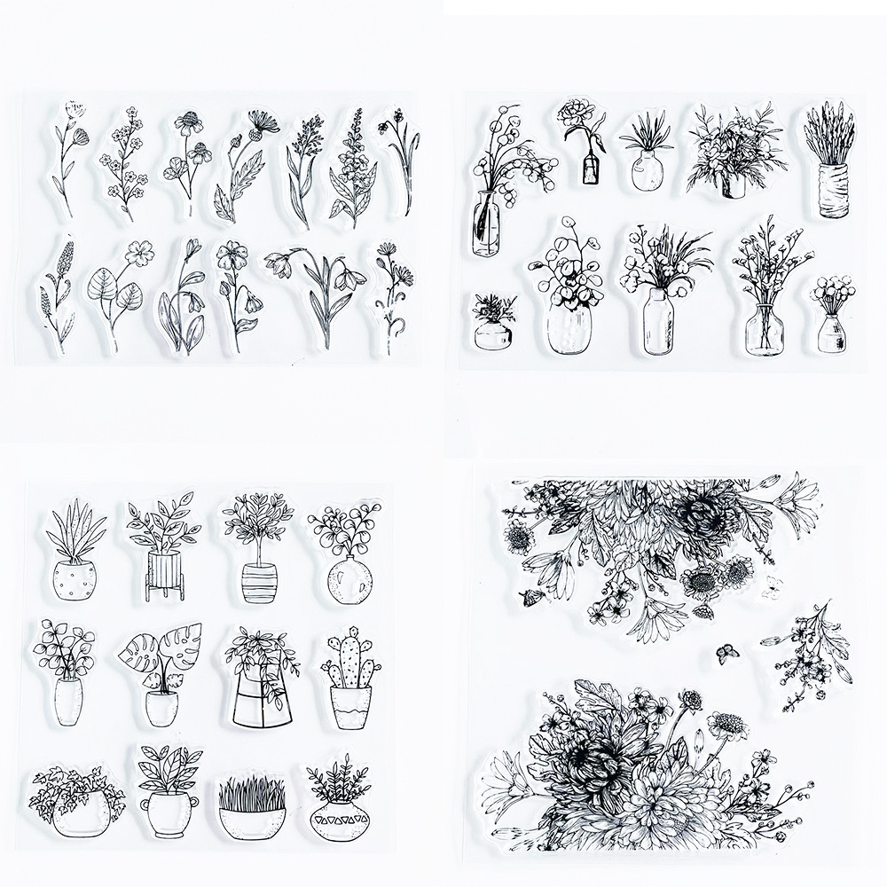 博采手账花类透明印章图橡皮硅胶DIY相册贺卡制作图章