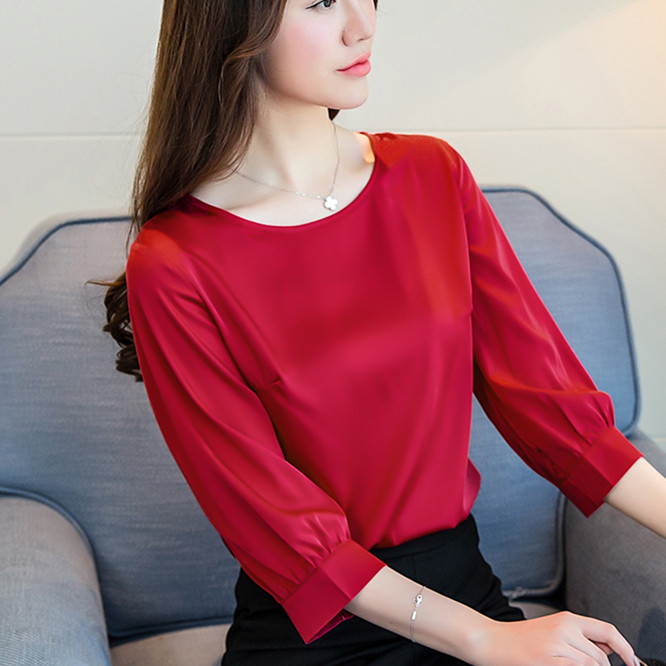 春秋美欧哥弟菲正品牌女装真丝T恤女长袖大码100%真丝打底衫上衣