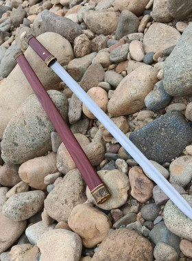 仿红色铁柄金属鞘淬火收藏装饰剑