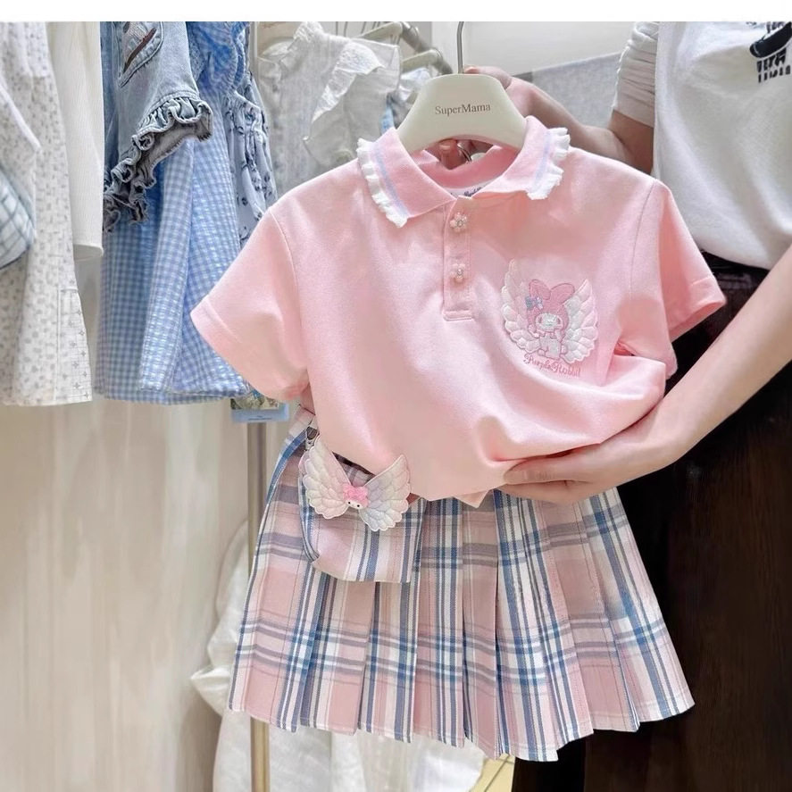女童学院风短裙套装生日礼物裙子3岁4小女孩夏天衣服儿童姐妹装10