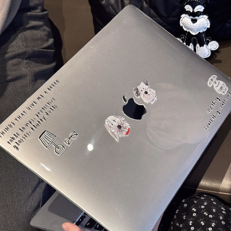 极简风黑白小狗macbook保护壳