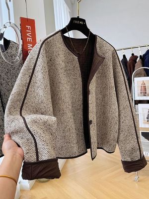 超好看短款外套女秋冬韩系夹棉