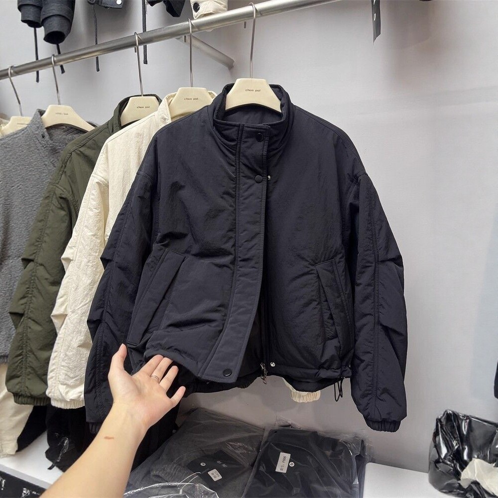 欧货高端立领加厚流行保暖小棉衣女2025年秋冬新款小个子夹棉外套