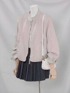 韩系通勤风短款立领皮衣外套女款2026春季新款小个子PU皮夹克上衣