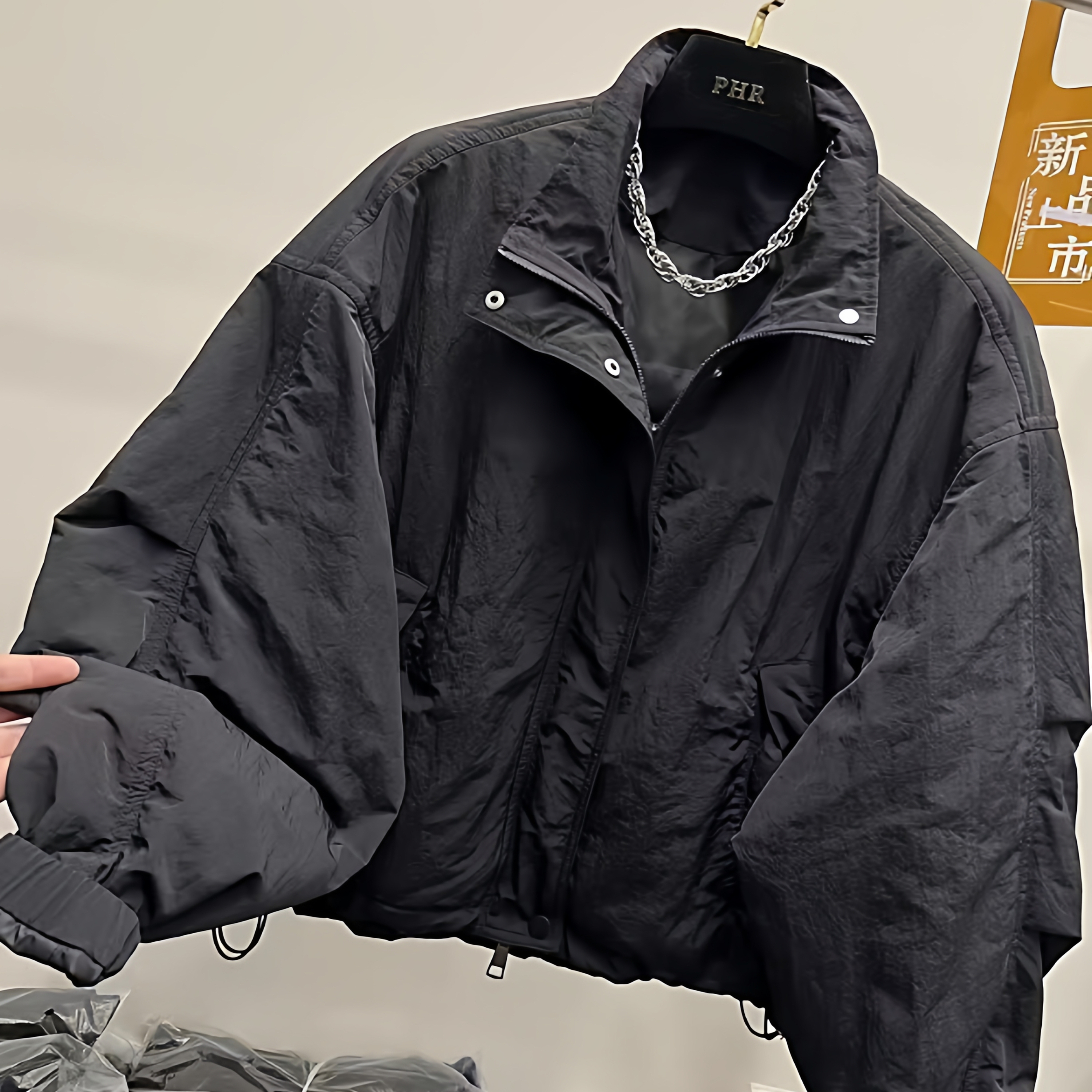 2025年秋冬新款高端拉链弯刀袖