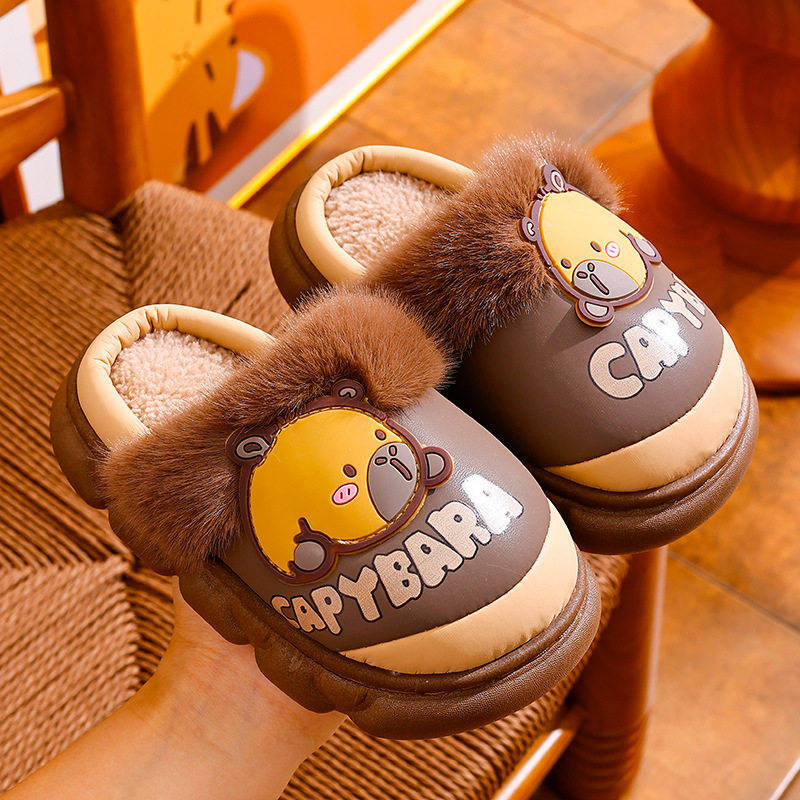 儿童拖鞋男童冬季居家卡通保暖加绒加厚pu皮防水防滑男女宝宝棉鞋,童鞋/婴儿鞋/亲子鞋,儿童凉拖鞋,淘宝优惠券,粉丝福利购,淘宝优惠卷