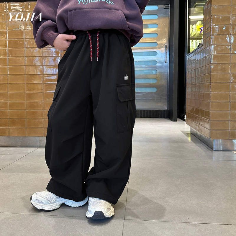 YOJIA女童加绒工装裤冬季2025