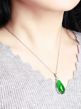 和田玉毛衣链设计感小众吊坠