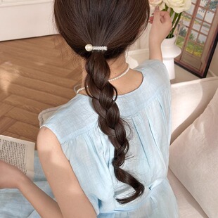 MEILAIFUREN高端定制水钻侧边珍珠刘海发夹夏头饰边夹一字夹发卡