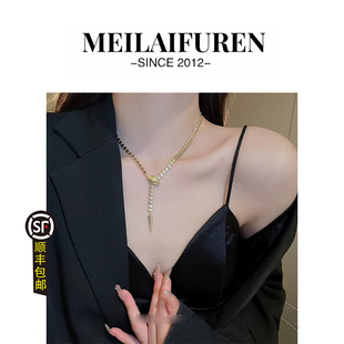 MEILAIFUREN高端定制蛇形项链轻奢小众欧美高级感锁骨链颈链配饰