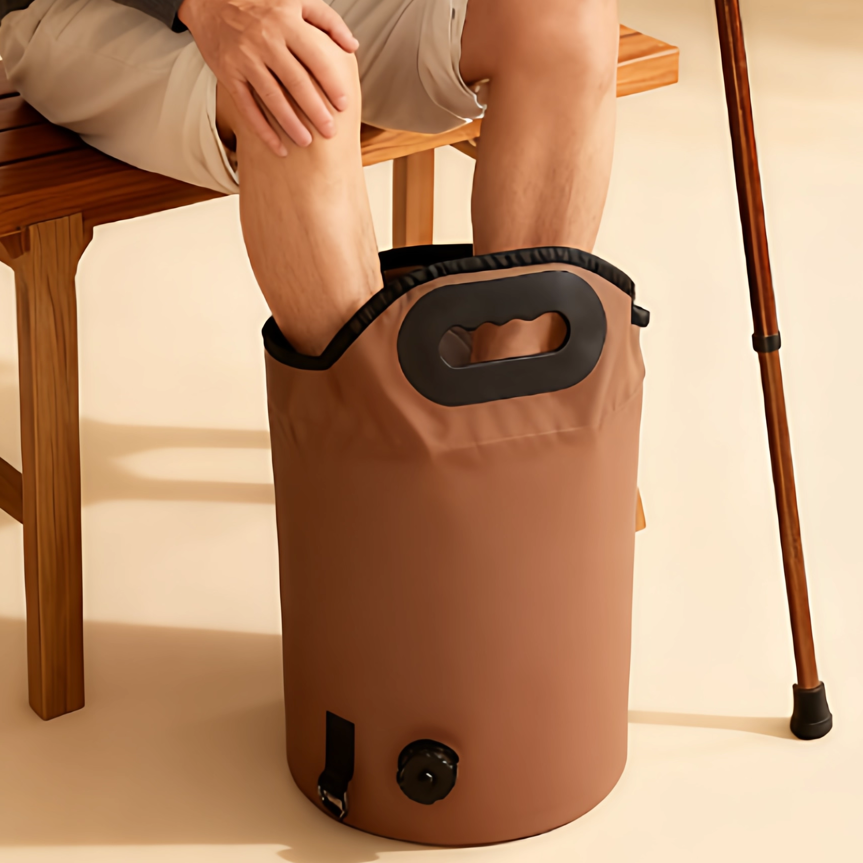 泡脚桶家用保温足浴盆折叠汗蒸水桶袋沐养生足桶袋高深桶泡小腿