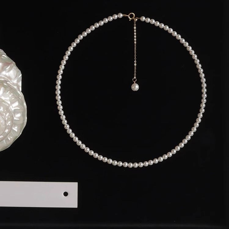 施家正圆淡水珍珠吊坠项链女