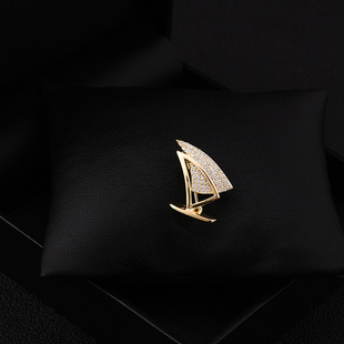 MEILAIFUREN 高档胸针胸花西装配饰高端定制一帆风顺海军风船帆女