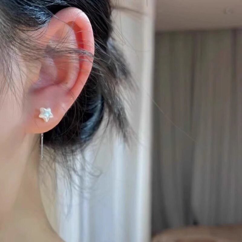 小巧时尚星星耳线女小众设计感