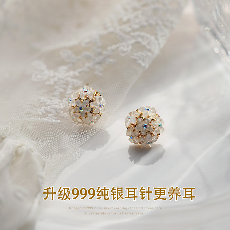 花朵耳环女小众设计高级感耳饰