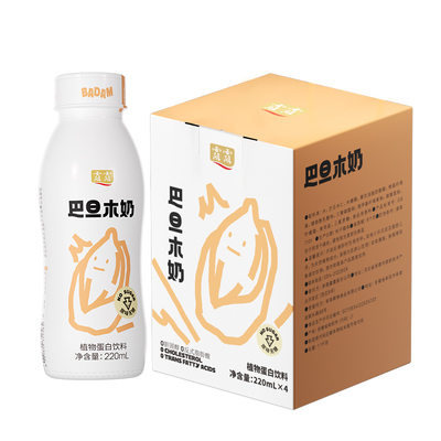 【百亿补贴限时抢】露露原味无糖巴旦木奶 220ml*4瓶 巴旦木拿铁