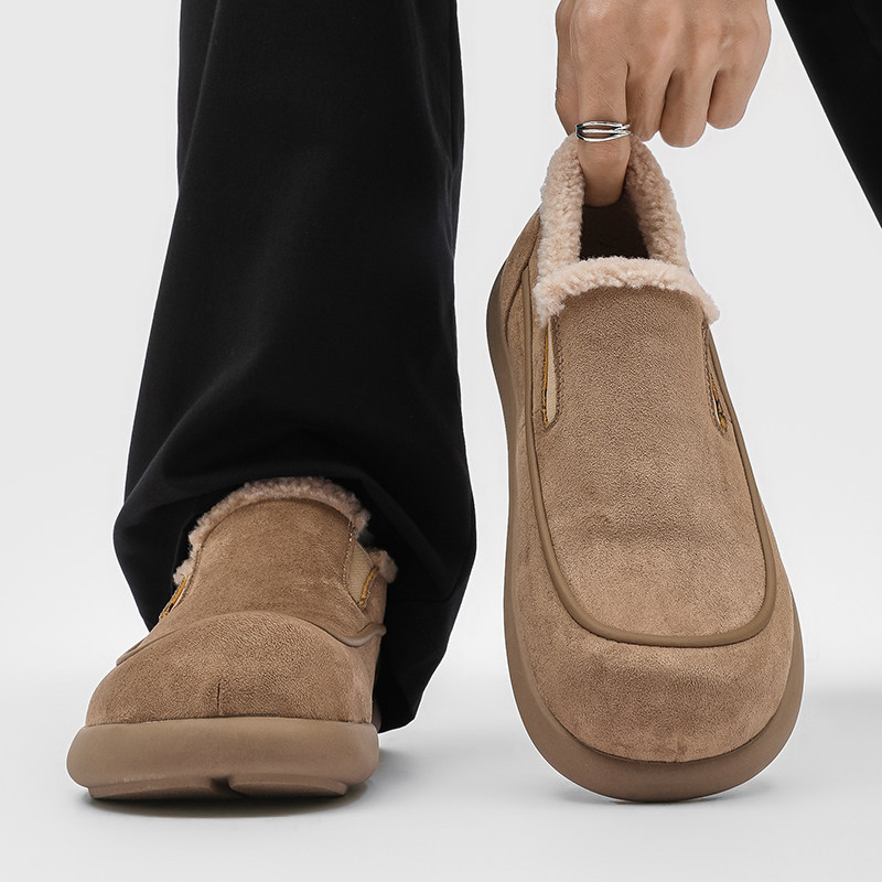 小众设计感乐福鞋男一脚蹬加绒加厚雪地靴户外休闲低帮全包勃肯鞋,流行男鞋,时尚雪地靴,淘宝优惠券,粉丝福利购,淘宝优惠卷