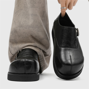 2026新款春季厚底增高皮面全包勃肯鞋男一脚蹬厚底增高休闲皮鞋潮