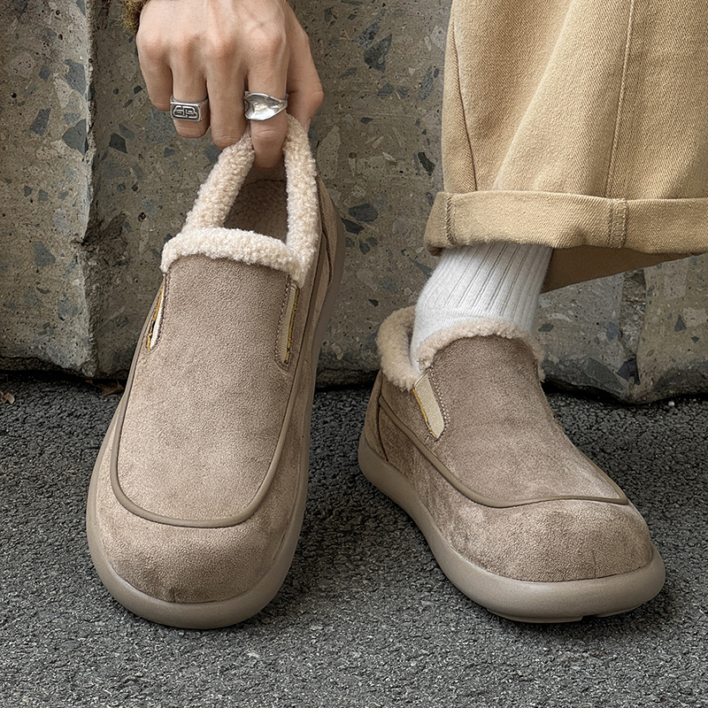 加绒加厚棉鞋一脚蹬毛毛鞋雪地靴