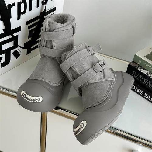 鞠婧祎同款开口笑雪地靴加绒加厚