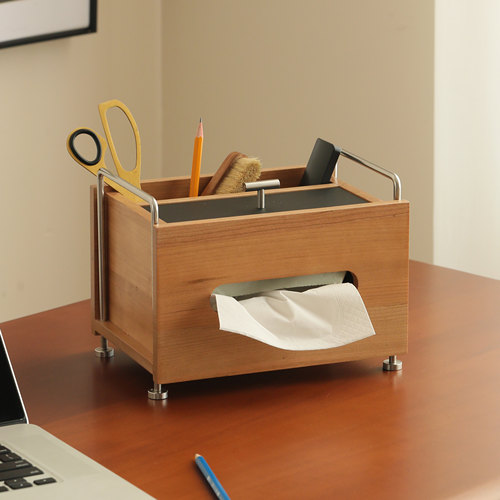 斗合原创中古风樱桃木纸巾收纳盒