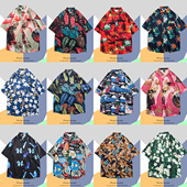 夏季 潮流宽松夏威夷复古痞帅海边花衬衣潮 男韩版 港风日系短袖 衬衫