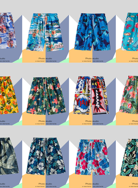 沙滩裤男士可下水速干宽松运动大裤衩五分裤男夏威夷海边度假短裤