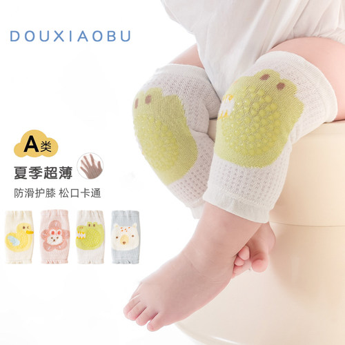 夏季薄婴儿爬行学步卡通防滑护膝