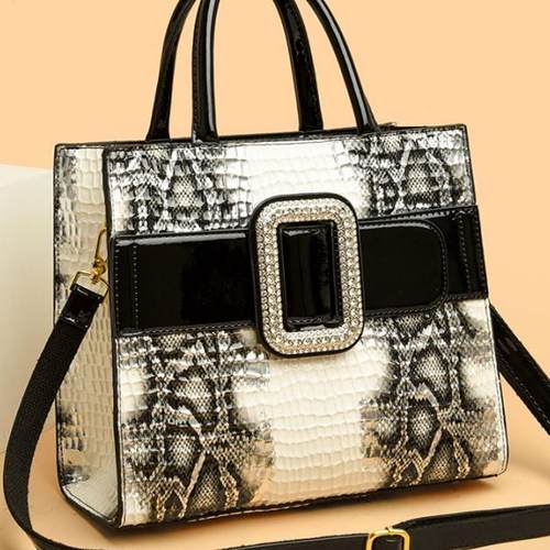 鳄鱼纹手提包2025新款真皮中年妈妈斜挎包百搭大容量单肩包