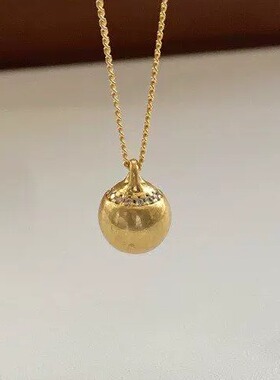 极简主义复古镶钻小圆球锁骨链