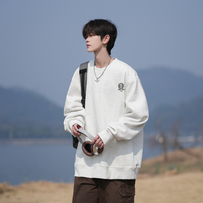 二更简约无帽卫衣男2025新款