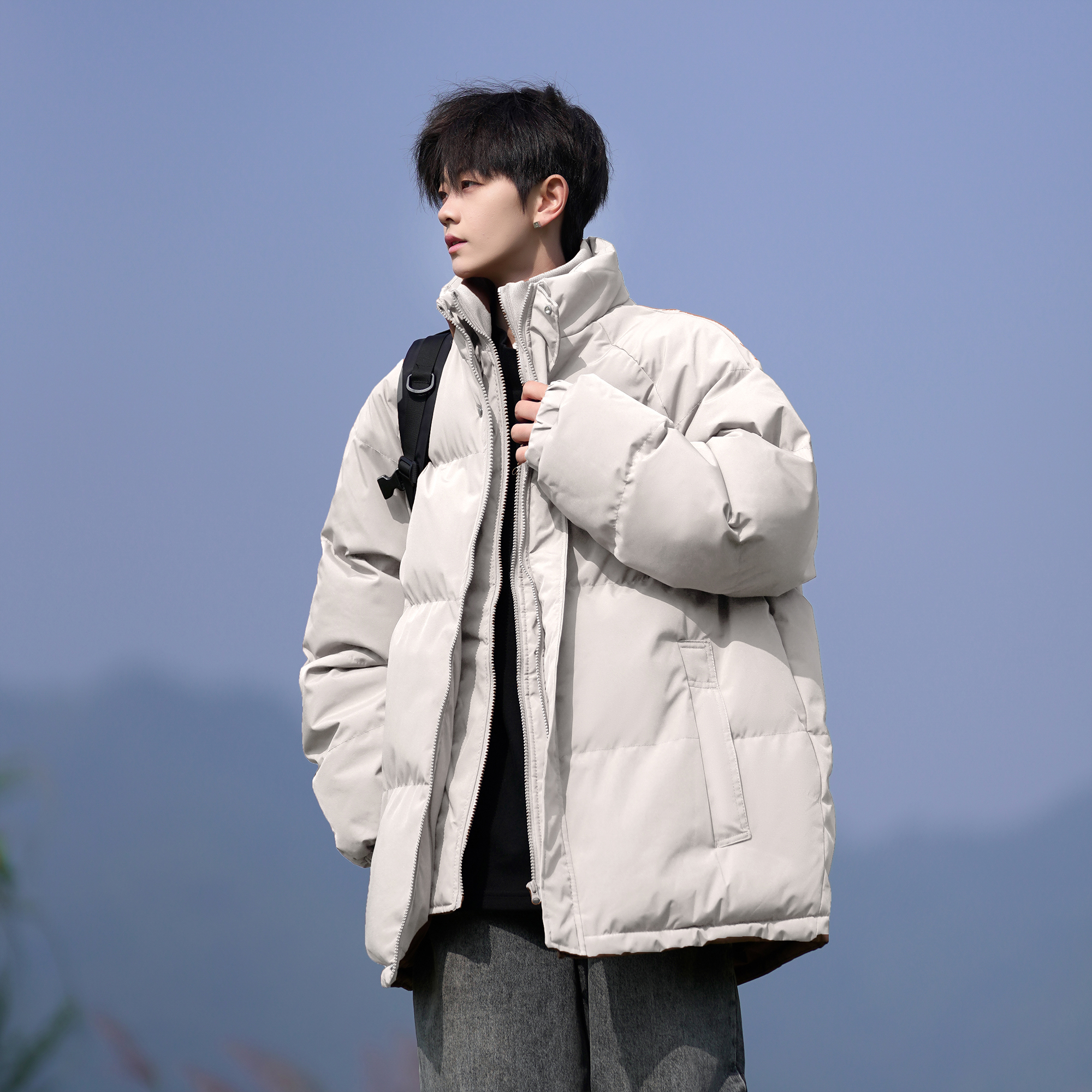 二更加厚保暖冬季假两件棉服