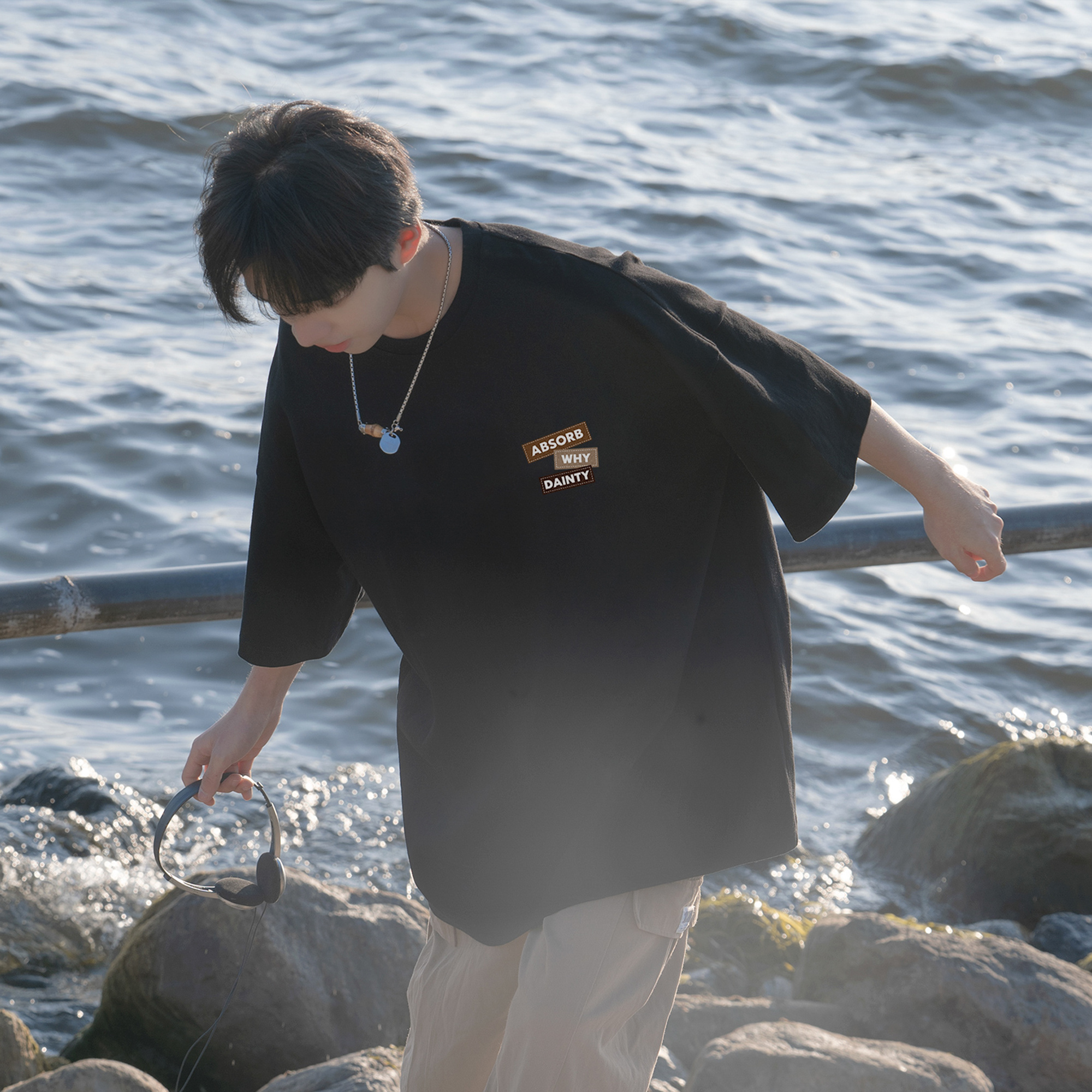 二更 重磅纯棉短袖t恤男夏季新款美式宽松痞帅潮流青少年男生体恤