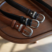 植鞣牛皮简约复古高级感马蹄钢扣百搭休闲真皮牛仔工装 皮带腰带