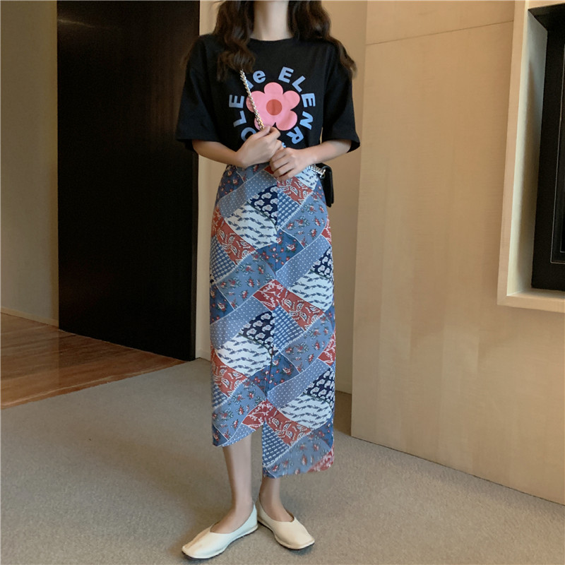 Retro Paige lattice skirt 2020 summer new pattern Korean Edition Easy Irregular Mid length version Chiffon skirtin the Women's clothing/Boutique , Skirts  category - from Buy2taobao.com to provide professional Taobao agent buy service