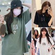 春夏装潮牌FEAR OF GOD FOG FG富贵字母情侣男女装宽松短袖t恤女