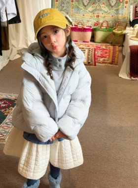 女童冬季连帽夹棉短款面包服外套