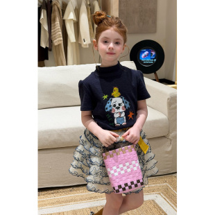 2件可爱套装 女童韩版 2026春夏新款 T恤网纱蛋糕裙套装 卡通印花短袖