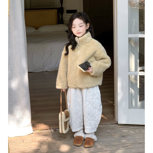 女童加厚毛毛衣羊羔绒皮毛外套