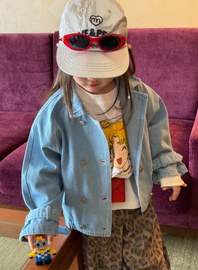 女童短款牛仔外套秋装女宝夹克