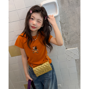t恤女童卡通印花短袖儿童春夏装可爱半袖上衣修身洋气童装