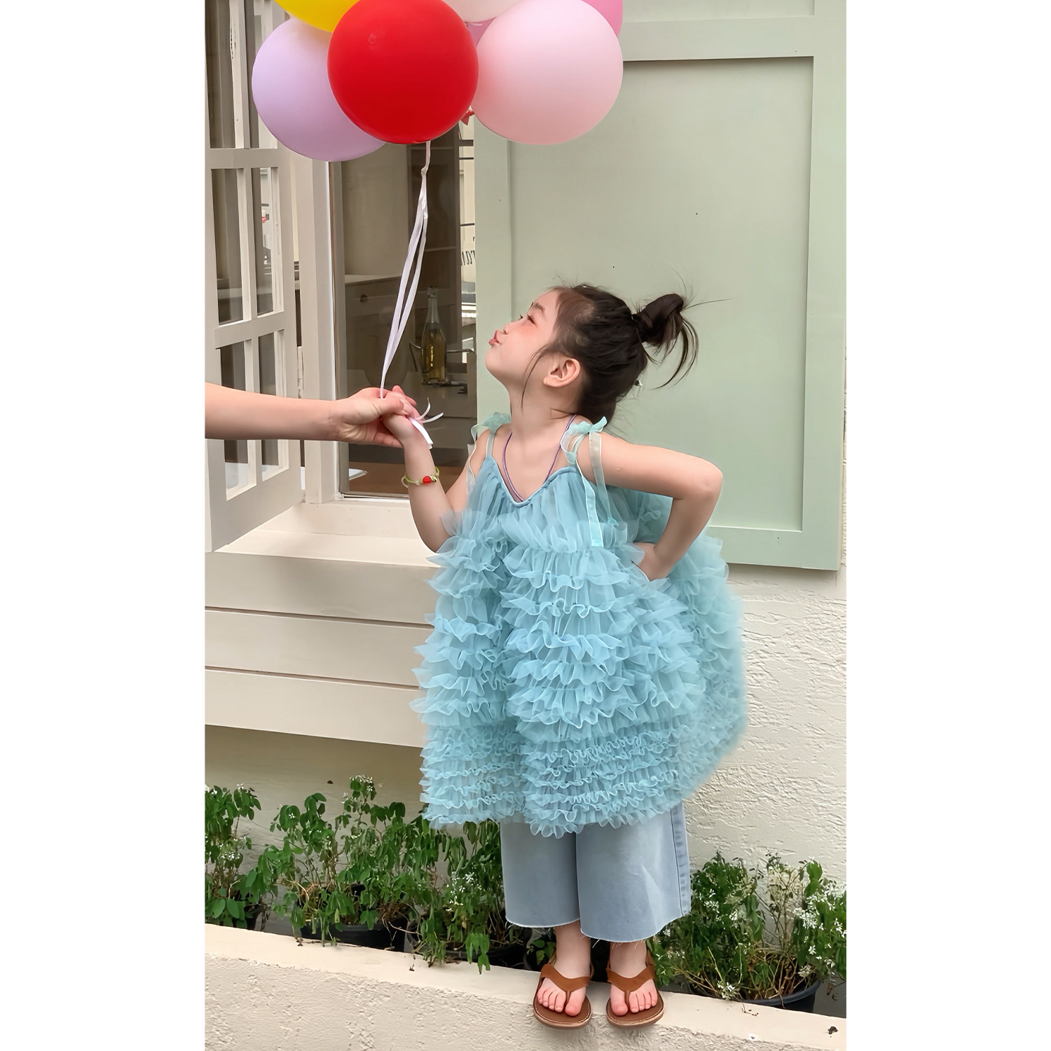 韩版女童网纱蛋糕连衣裙夏季儿童公主风蓬蓬裙