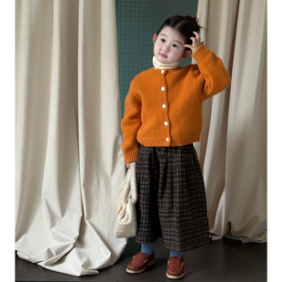 清仓女童加厚毛衣2025女宝宝洋气时髦针织开衫儿童冬季保暖外套