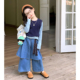三件套儿童洋气时髦春装 女童套装 牛仔裙裤 背心打底衫 上衣 2026春装