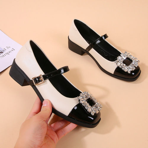 单鞋舒适搭扣粗跟玛丽珍