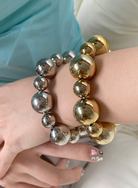 个性小众大小珠弹力手链ins时尚韩系百搭手环手镯手串首饰