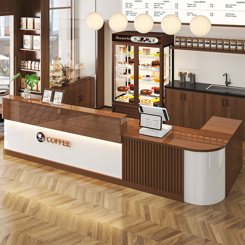 收银柜台蛋糕店吧台商用餐饮店奶茶店柜台店铺小型前台桌接待台定