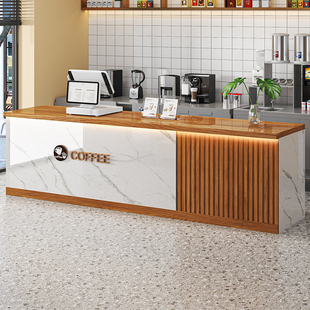 收银柜台吧台商用蛋糕奶茶店柜台店铺烤漆公司前台桌子接待台包安